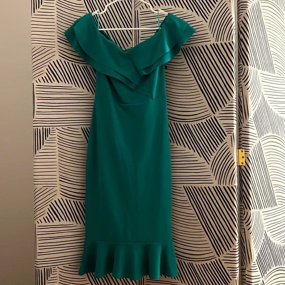 quiz off the shoulder dress Quiz | Dresses | Quiz Midi Turquoise Off The Shoulder Dress With Ruffles  Worn Once